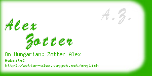 alex zotter business card